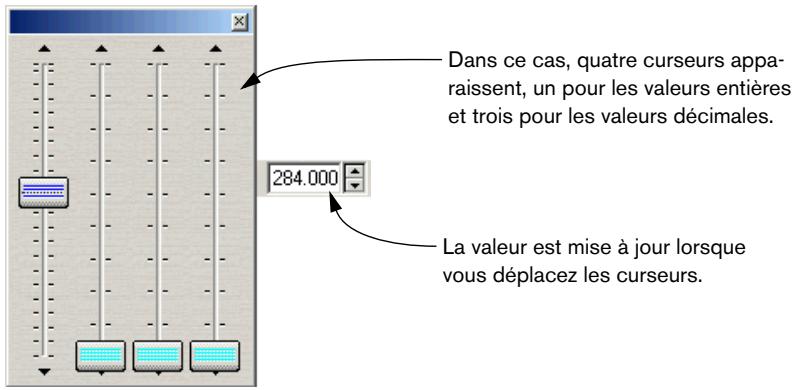 STEINBERG WAVELAB LITE 2 - Utilisation des curseurs et des menus locaux - 1