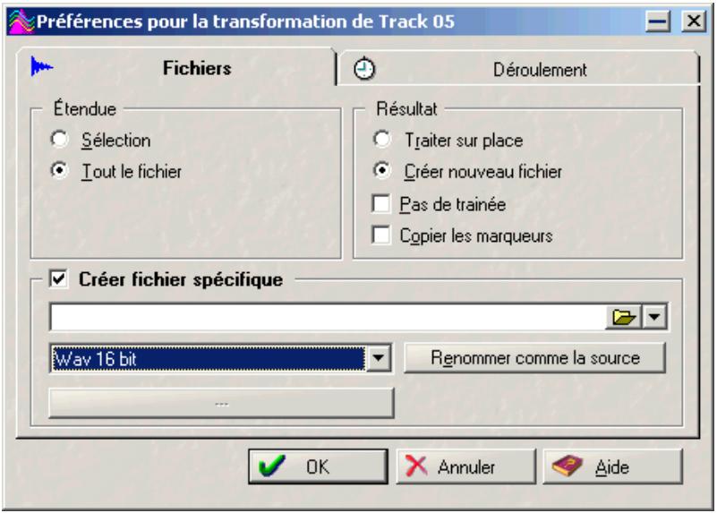 STEINBERG WAVELAB LITE 2 - Appeler le dialogue et choisir les options - 1