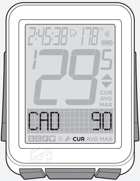BONTRAGER NODE 1 - Visualisation de la cadence CUR AVG MAX - 1