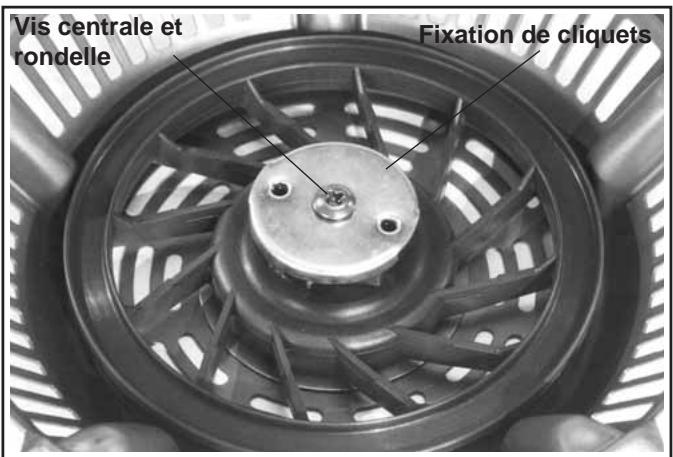 Vis centrale et rondelle Fixation de cliquets
