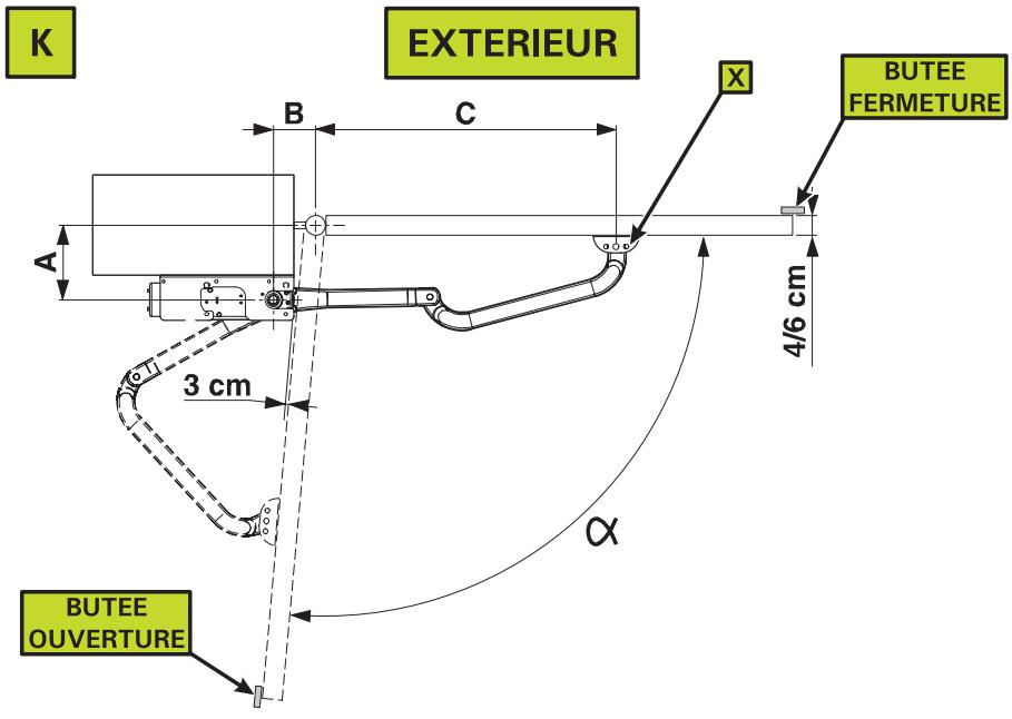 ADYX DELTA BAS - Positionnement standard pour l'ouverture vers l'interieur - 1