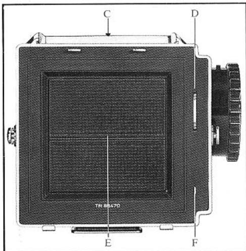 HASSELBLAD SWC M - Obturator auxiliaire et face arrriere du boitier (fig. 23) - 1