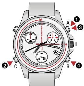 TISSOT CHRONOGRAPHES FLY-BACK - Couronne en position i - 3