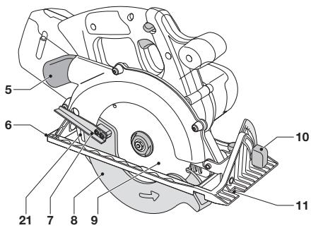 Technical diagram of a mechanical device with numbered components for identification
