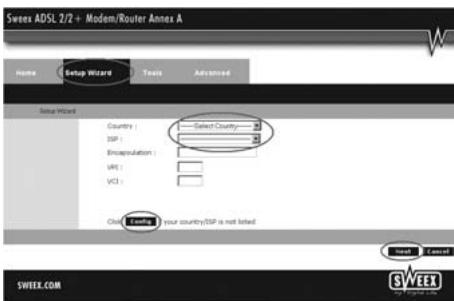 SWEEX MO201 - Configuration du Fournisseur d'accès Internet (FAI). - 1