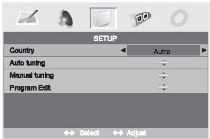SWEEX TV024 - Options du menu configuration - 1