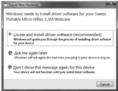 SWEEX WC004V3 - Installation logicielle sous windows vista - 1