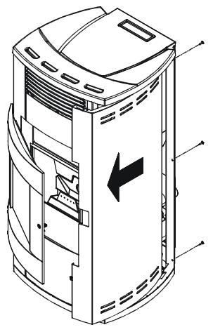 MCZ ATHOS HYDRO - Demontage des côtés du poêle ATHOS - 1