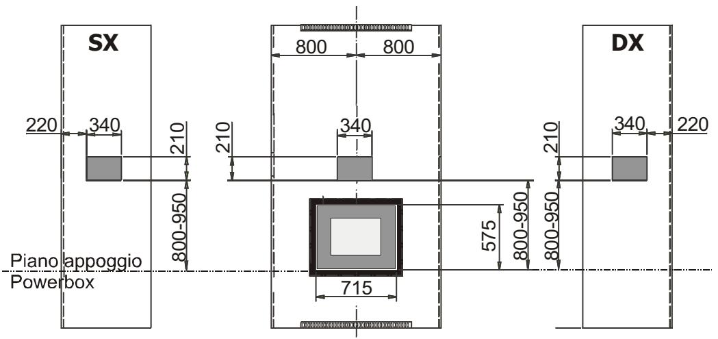 MCZ POWERBOX LINK - SCHEMA POUR RÉALISER LES TROUS SUR L'HABILLAGE - MESURES CONSEILLÉES - 1