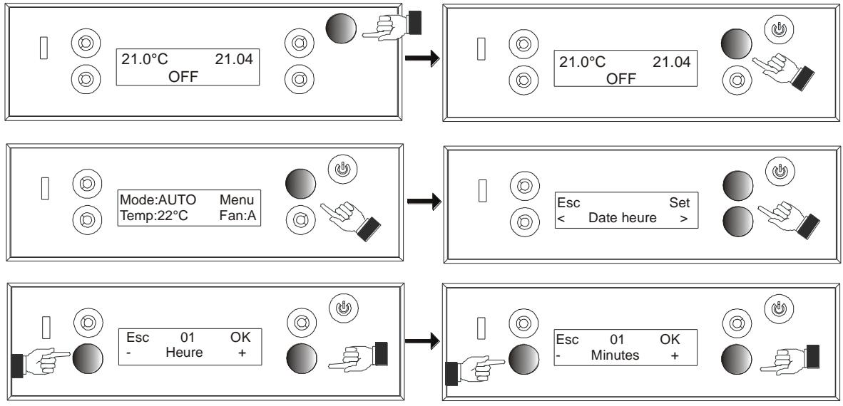 MCZ STAR AIR - Réglage de l'heure et du jour en cours. - 2