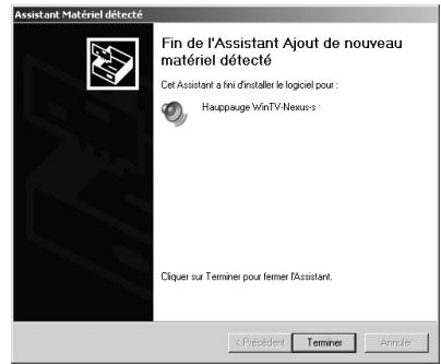 HAUPPAGE NEXUS-S - Installation des pilotes WinTV-NEXUS-S - 3