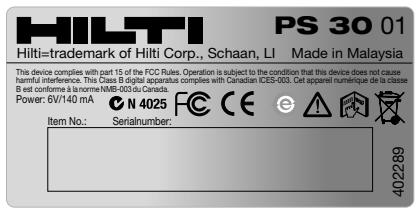 HILTI PS 30 - NOTE - 1
