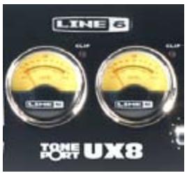 LINE 6 GEARBOX 3.5 - Vu-mètres et LED d'affichage de l'écrêtage - 1