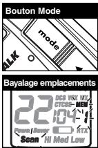 COBRA CXR850C - Balayage des emplacements de mémoire - 2