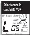 COBRA MT 800 - Pour régler la sensibilité du mode VOX : - 2