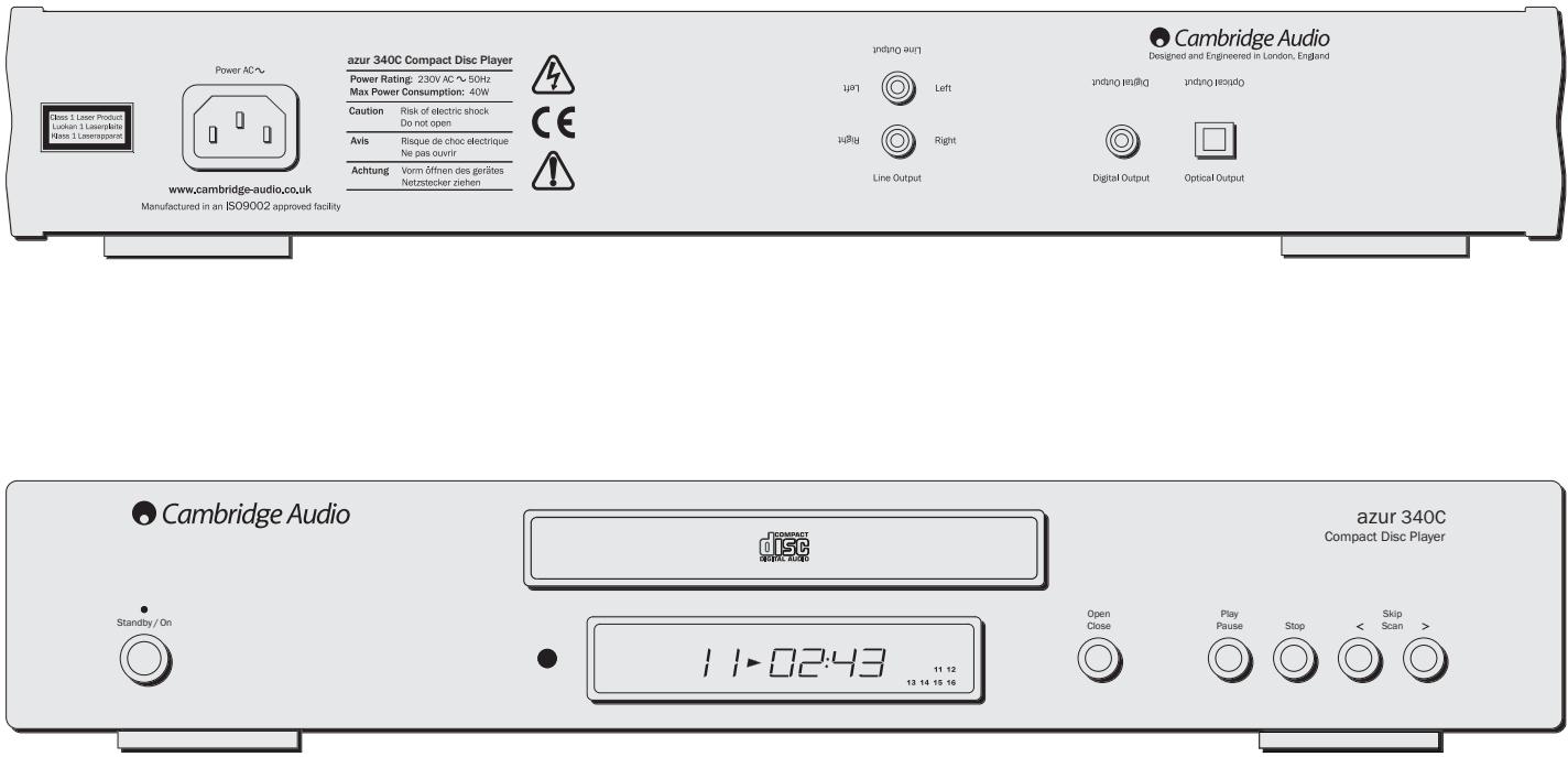CAMBRIDGE AUDIO AZUR 340C - Commandes panneau avant - 1