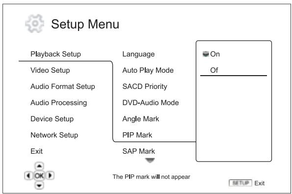 CAMBRIDGE AUDIO AZUR 650BD - Utiliser le système du menu de configuration - 1
