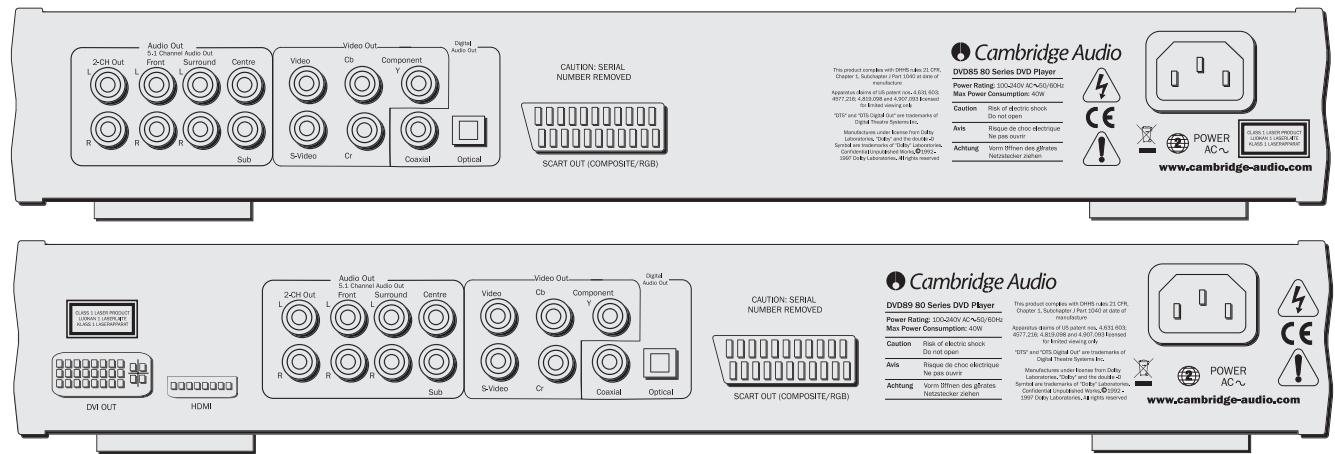 CAMBRIDGE AUDIO 89 - REAR PANEL CONNECTIONS - 1