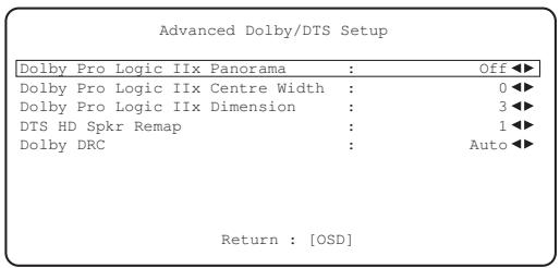 CAMBRIDGE AUDIO AZUR 551R - Réglages avancés dolby/dts - 1