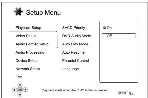 CAMBRIDGE AUDIO AZUR 752BD - Utiliser le système du menu de configuration - 1