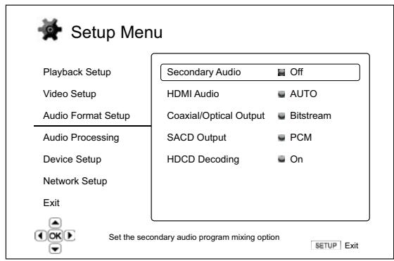 CAMBRIDGE AUDIO AZUR 752BD - Configuration du format audio - 1