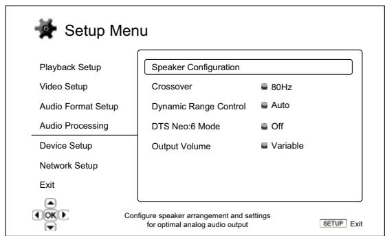 CAMBRIDGE AUDIO AZUR 752BD - Configuration du traitement audio - 1