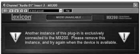 LEXICON MX200 - Fenêtre du plug-in du MX200 - 1