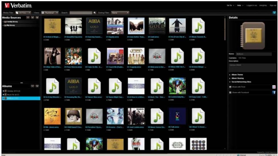 VERBATIM MEDIASHARE - Utilisation d'un fichier en tant que couverture de l'album - 1