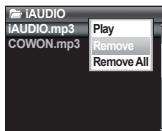 COWON IAUDIO 7 - Supprimer des plages de la liste DPL - 3