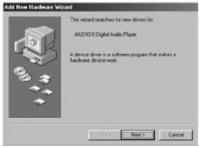 COWON IAUDIO 6 - Configuration du pilote Windows 98 - 1
