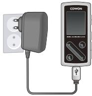 COWON IAUDIO 6 - Utilisation d'un adaptateur CA (vendu séparément) - 1