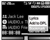 COWON IAUDIO 6 - Ajouter des plages à un signet. - 2
