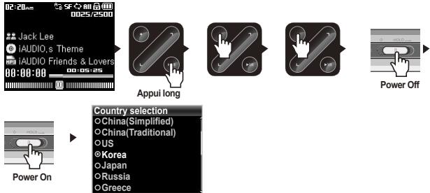 COWON IAUDIO 6 - Réinitialisation du lecteur sur les paramètres par défaut - 1