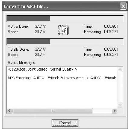 COWON IAUDIO M3 - Convertir un fichier du format WAV au format MP3 - 2
