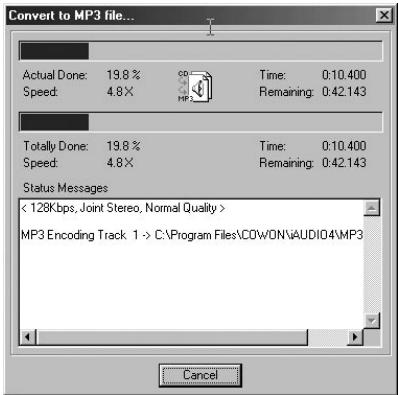 COWON IAUDIO M3 - Conversion de pistes CD Audio en fichiers MP3 et transfert direct de ces fichiers dans l'iAUDIO - 4