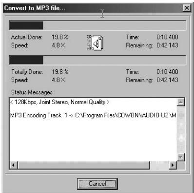 COWON IAUDIO U2 - Conversion de pistes CD Audio en fischiers MP3 et transfert direct de ces fischiers dans le iAUDIO - 4