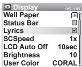 COWON U3 - Barre d'etat - 1