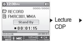 COWON U3 - Mode Enreg. entrée (enregistrement via un cable d'entrée) - 3