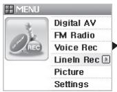 COWON U3 - Mode Enreg. entrée (enregistrement via un cable d'entrée) - 2