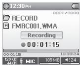 COWON U3 - Mode Enreg. entrée (enregistrement via un cable d'entrée) - 5