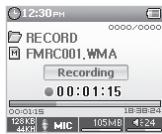 COWON U3 - Mode Enreg. vocal (enregistrement vocal avec microphone intégré) - 4