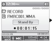 COWON U3 - Mode Enreg. vocal (enregistrement vocal avec microphone intégré) - 2