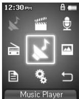 COWON IAUDIO F2 - Ecran Menu - 1