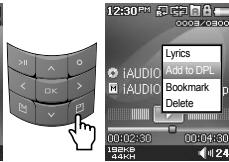 COWON IAUDIO F2 - - Ajouter des plages à la liste DPL. - 2
