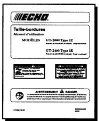 ECHO GT-2400 TYPE 1E - LISTE Des PIECES - 1