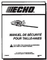 ECHO HC-1600 TYPE 1E - Le MANUEL de sécurité - 1