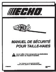 ECHO HC-2410 TYPE 2E - Le MANUEL de sécurité - 1