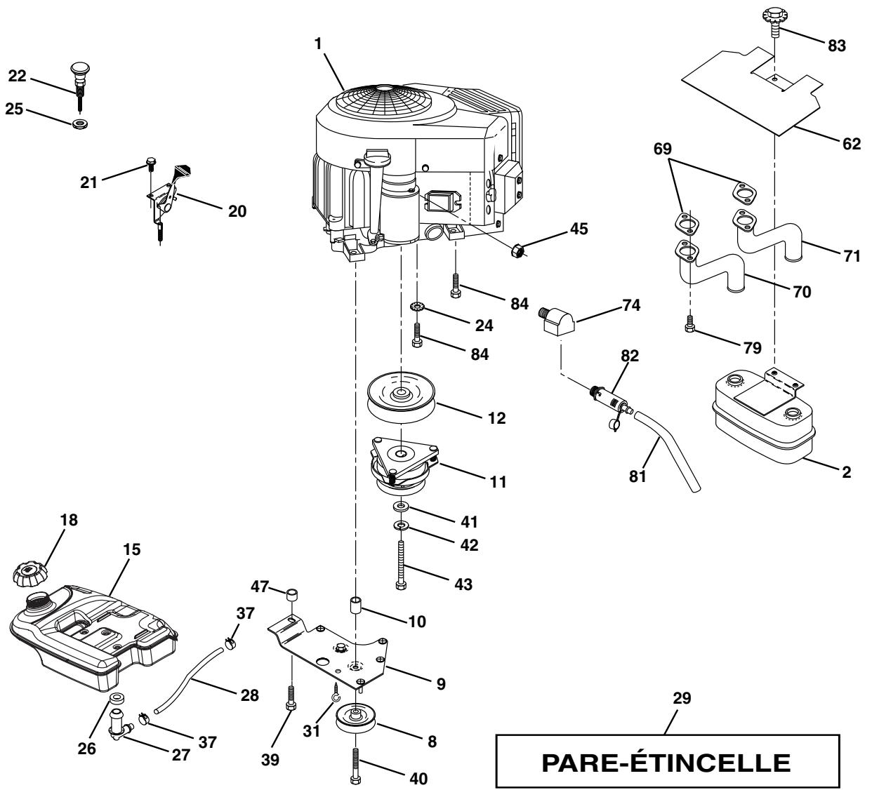 POULAN PDGT26H48B - PIÉCES DE RECHANGE - 1