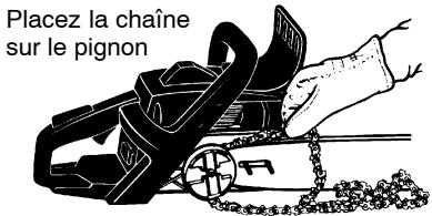 Placez la chaîne sur le pignon