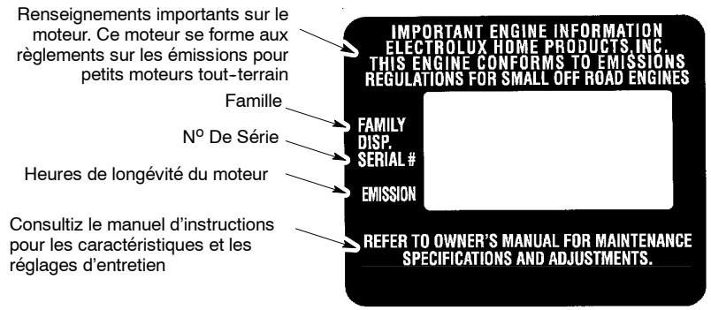 POULAN 2555 - Déclaration DE GARANTIE DE LUTTE AN MISSIONS U.S. EPA / ENVIRONNEMENT CANADA - 1